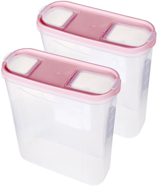 Vorratsdosen mit Deckel 4,5 Liter ( 2er Pack / Altrose ), Luftdicht Schüttdose BPA frei, Vorratsbehälter Set - Frischhaltedosen Klappdeckel