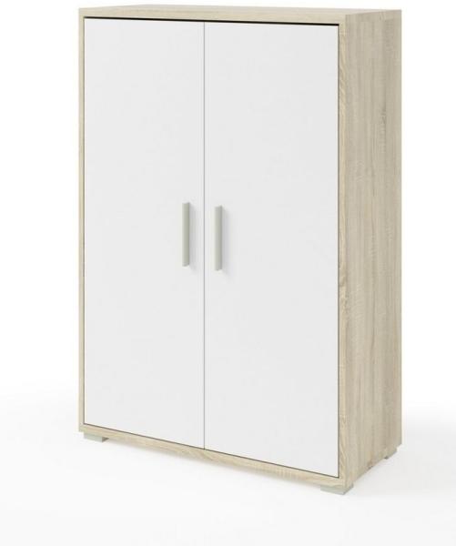 Aktenschrank Clermont (BxHxT: 79,1x114x35 cm) in Sonoma/Eiche mit Absatz weiß