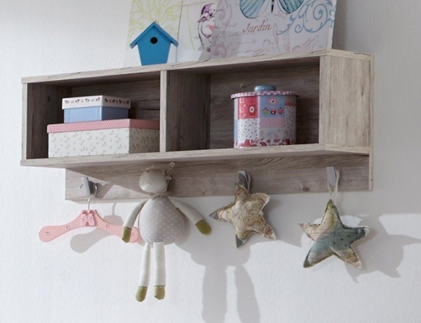 Arthur Berndt 'Bente' Wandregal Bücherregal Universalregal Garderobe Eiche Sand Bild 2