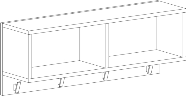 Arthur Berndt 'Bente' Wandregal Bücherregal Universalregal Garderobe Eiche Sand Bild 3