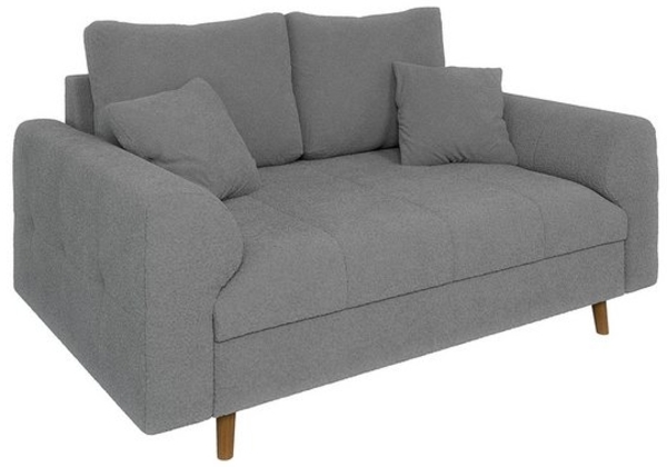 S-Style Möbel 2-Sitzer Sofa Leif mit Holzfüßen im skandinavischen Stil aus Boucle-Stoff, mit Wellenfederung Bild 4