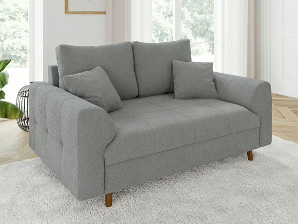 S-Style Möbel 2-Sitzer Sofa Leif mit Holzfüßen im skandinavischen Stil aus Boucle-Stoff, mit Wellenfederung Bild 5