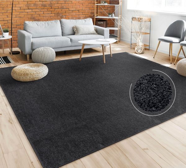 Paco Home Teppich Porto 890, rechteckig, Höhe: 13 mm, Kurzflor, Uni-Farben, ideal im Wohnzimmer & Schlafzimmer