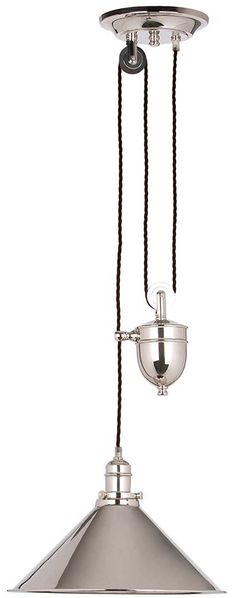 Hängeleuchte, Deckenlampe, Stahl Nickel, D 37 cm