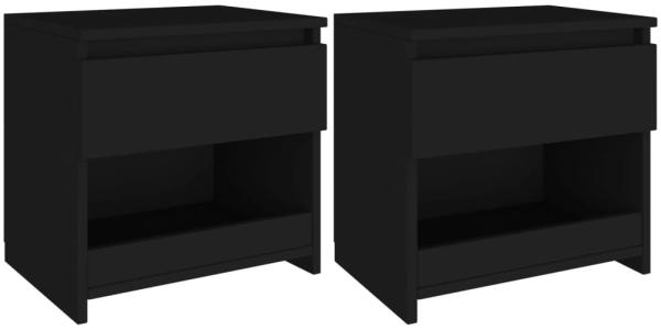 vidaXL Nachttische 2 Stk. Schwarz 40x30x39 cm Holzwerkstoff 803446