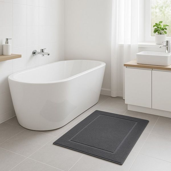 Betz Badematte 2er Set Badvorleger Premium Badematte Badteppich Größe 50x70 cm, beidseitig nutzbar, Baumwolle, Qualität 650g/m²
