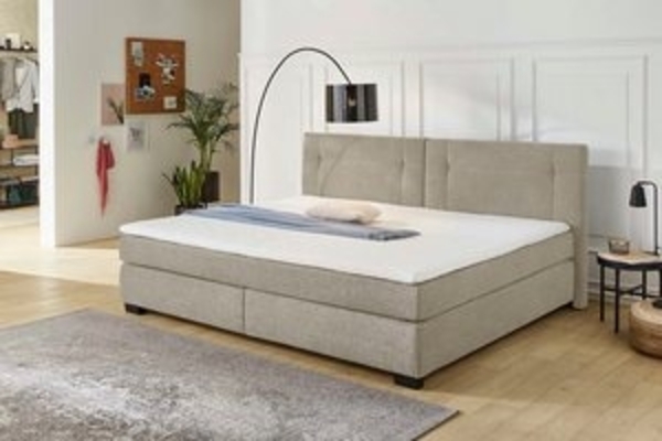 Jockenhöfer 'Family' Boxspringbett, 240x200 cm, Mikrofaser Beige Bild 6