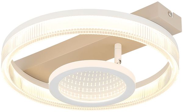 LED Deckenleuchte, Ring, 3D-Effekt, beweglich, sand, L 36 cm