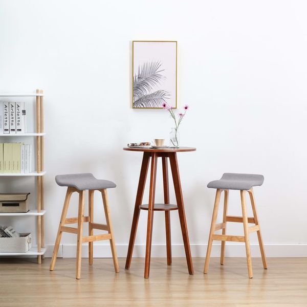 Barhocker 2 Stk. Hellgrau Stoff [249578]