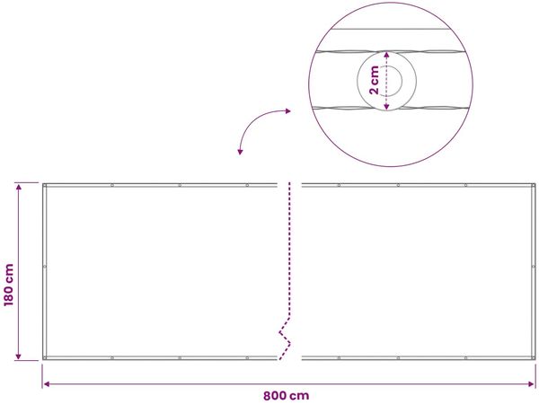 vidaXL Balkon Sichtschutz 180 x 800 cm Stoff mit PU-Beschichtung 42036652 Bild 6