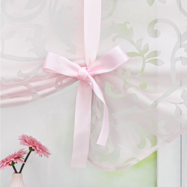 Joyswahl Bindegardine (1 St), Stangendurchzug, transparent, Ausbrenner, mit Tunnelzug, in Ranken Muster, Küche Bild 2