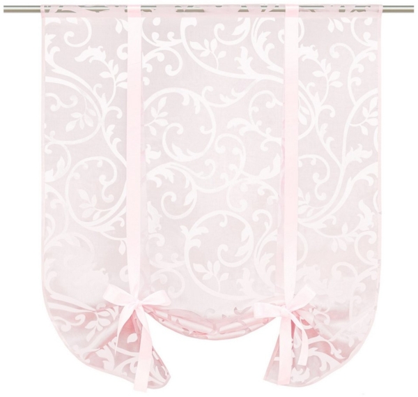 Joyswahl Bindegardine (1 St), Stangendurchzug, transparent, Ausbrenner, mit Tunnelzug, in Ranken Muster, Küche Bild 5