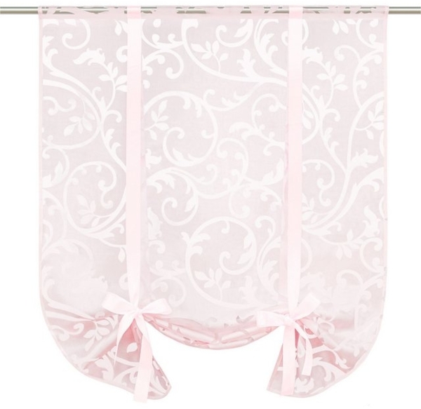 Joyswahl Bindegardine (1 St), Stangendurchzug, transparent, Ausbrenner, mit Tunnelzug, in Ranken Muster, Küche Bild 4