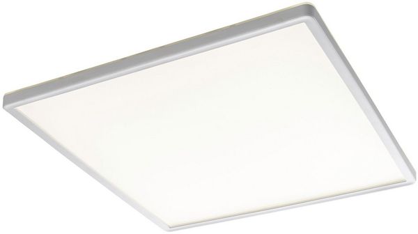 casa NOVA LED Deckenleuchte PLAIN, 1-flammig, 42 x 42 cm, Silbergrau, Weiß, LED fest integriert, Neutralweiß, Kunststoff, Spritzwassergeschützt IP44