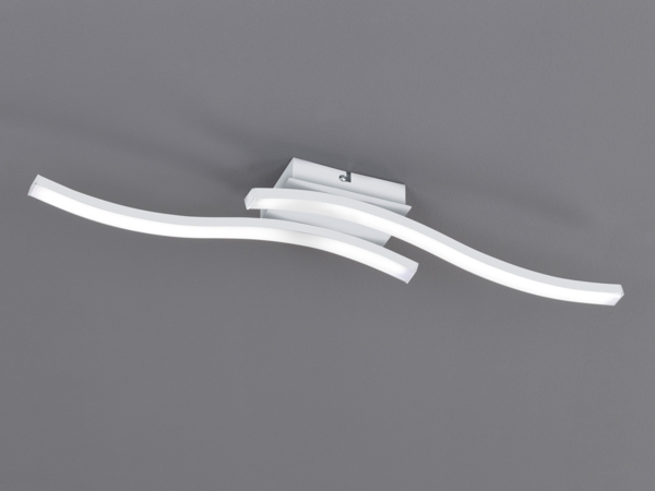 LED Deckenleuchte ROUTE 2 flammig Metall Weiß, Neutralweiß, Breite 56cm