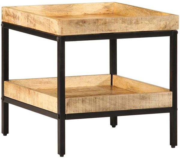 vidaXL Beistelltisch mit Regal Braun 45 x 45 x 45 cm Massivholz Mango 374090