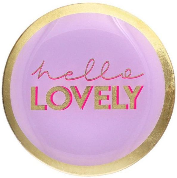 Giftcompany Schmuckkassette Glasteller Hallo Lovely Lila (10cm)