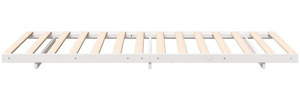 vidaXL Bettrahmen Weiß 90 x 220 cm Massives Kiefernholz 873125 Bild 6