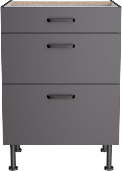 KOCHSTATION Unterschrank KS-Paula 60 cm breit, 87 cm hoch, mit 1 Schubkasten, 2 Auszügen