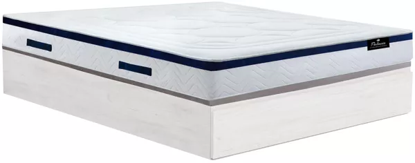 Vente-unique - MARQUIS Mattress and bed base set Holz, PlatteStoff Weiß - B 140 cm x H 34 cm30 cm x L 190 cm