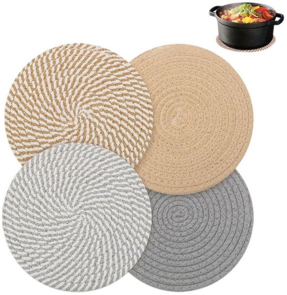 FOUORTUNATE-BEE Getränkeuntersetzer Getränkeuntersetzer 4er Set Runde Topfuntersetzer Hitzeschutz 20 cm, Untersetzer für Töpfe Teekannen Pfannen Küche Tisch Dekoration