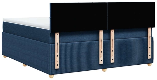 vidaXL Boxspringbett mit Matratze Blau 180x200 cm Stoff 3289841 Bild 7