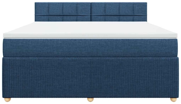 vidaXL Boxspringbett mit Matratze Blau 180x200 cm Stoff 3289841 Bild 5