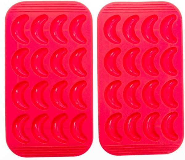 Coolinato Backform Coolinato Silikon Vanillekipferl Set 2tlg. ROT, inkl. Teigschaber