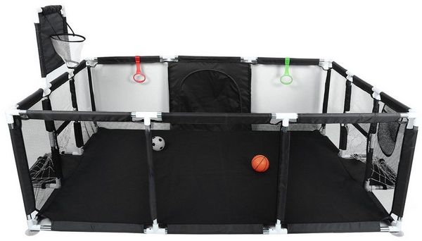 JEOBEST Laufgitter Laufstall Baby 180x120 cm, Laufstall mit atmungsaktivem Netz, große Sicherheitsspielplatz, mit Balls y Pull Rings