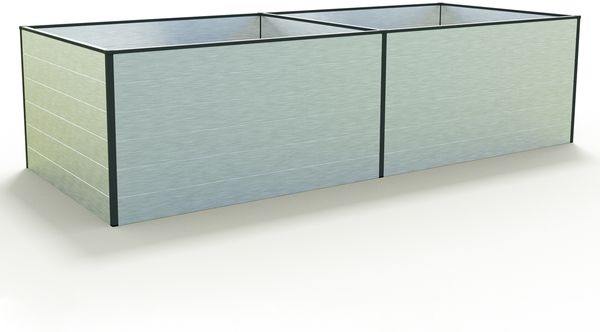 GFP Aluminium Hochbeet KINGSIZE DANIELA - 297 x 119 x 77 cm - Alu natur, Stecksystem, langlebig