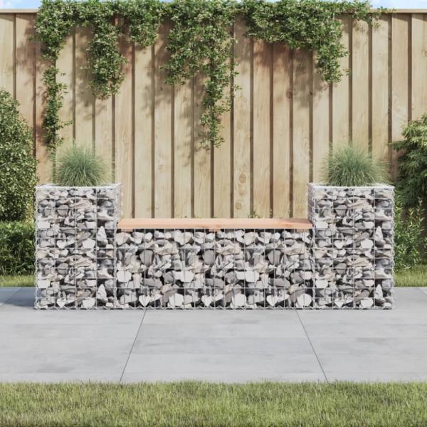 vidaXL Gartenbank aus Gabionen 183x41x60,5 cm Massivholz Douglasie 834388