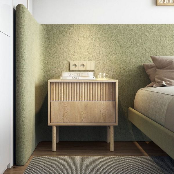 Compleo Nachttisch mit Schublade, Scandi design, Eiche cremona KOMO