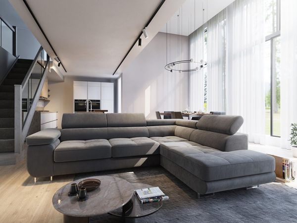 Masseno Ecksofa SELVA mit Schlaffunktion L-Form, Sofa mit Bettkasten