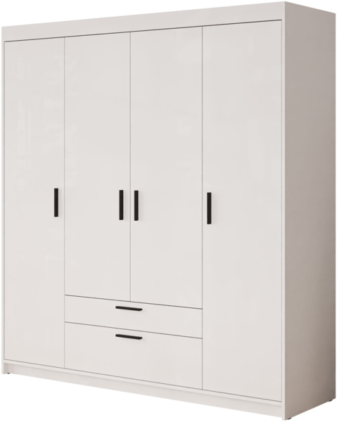 Kleiderschrank Elena 4D (Farbe: Weiß, ohne Aufsatz)
