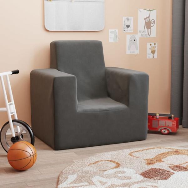 vidaXL Kindersofa Anthrazit Weich Plüsch 341835