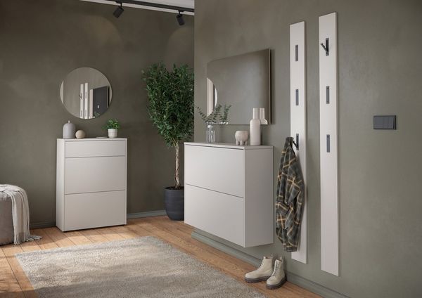 Germania Schuhschrank 1933-605 GW-Binetto, in Kaschmir/Eiche, mit Push-to-Open Funktion, 70 x 99 x 34 cm (BxHxT)