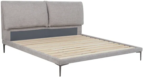 Vente-unique - RIMOTA Bett Stoff Grau - B 216 cm x H 104 cm x L 198 cm Bild 2