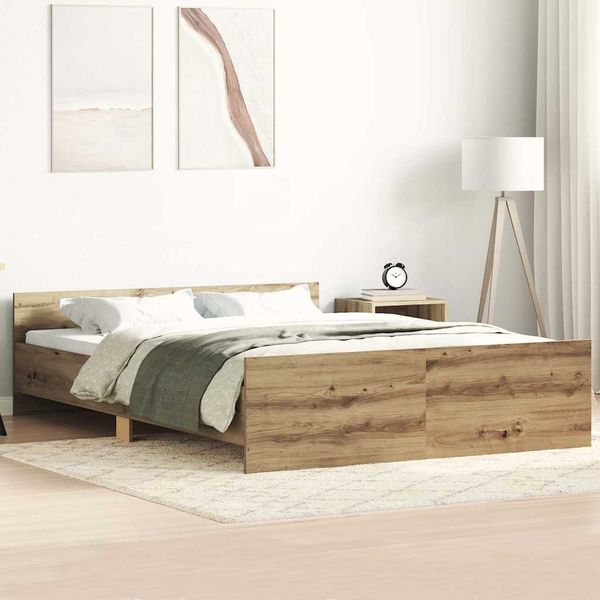 vidaXL Bettgestell ohne Matratze Artisan-Eiche 120x190cm Holzwerkstoff 3328770