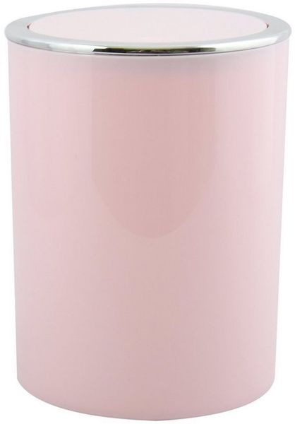 MSV Bad Serie "ASPEN" Design Kosmetikeimer Bad Treteimer Schwingdeckeleimer Abfallbehälter mit Schwingdeckel 6 Liter (ØxH): ca. 18,5x26 cm Pastell Rosa