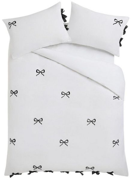 Next Bett-Set Bettgarnitur mit Schleifen-Stickerei, Bezug: Baumwolle, Polyester (recycelt)