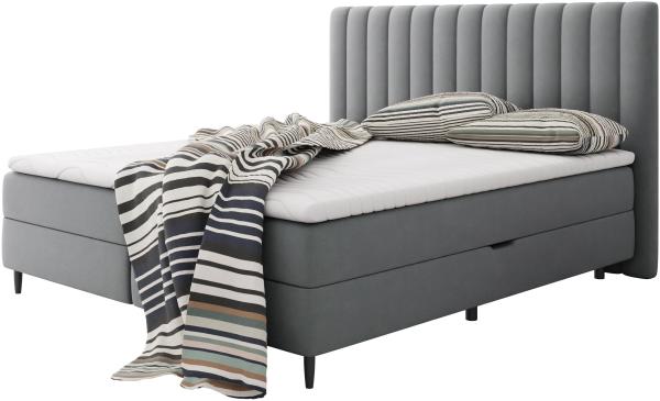 Boxspringbett Geneba,, Grau, 160 x 200 cm