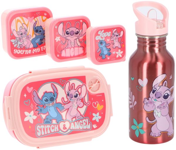 Disney Lilo & Stitch Lunchpaket 5-tlg. Brotdose Trinkflasche Snackbox