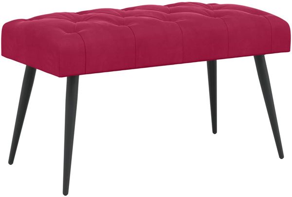 vidaXL Bank mit Knopfheftung Weinrot 80 x 40 x 46 cm Samt 42038562