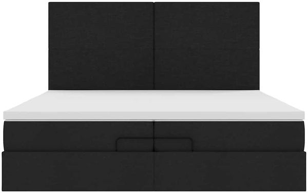 vidaXL Ottoman-Bett mit Matratzen & LEDs Schwarz 200x200 cm Stoff 3313950 Bild 8