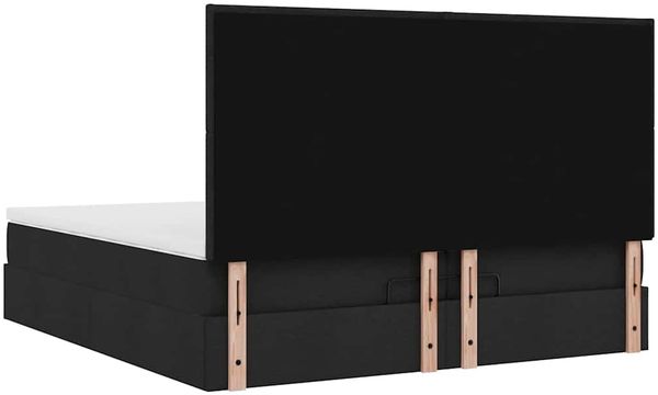 vidaXL Ottoman-Bett mit Matratzen & LEDs Schwarz 200x200 cm Stoff 3313950 Bild 12