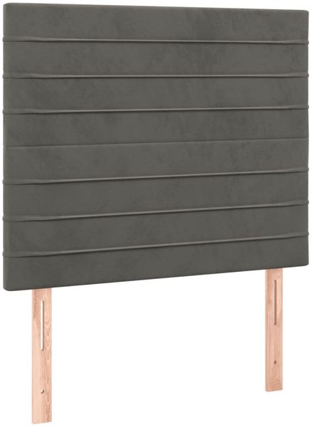 vidaXL Bettgestell mit Kopfteil Samt Dunkelgrau 100x200 cm, Härtegrad: H2 [3125801] Bild 8