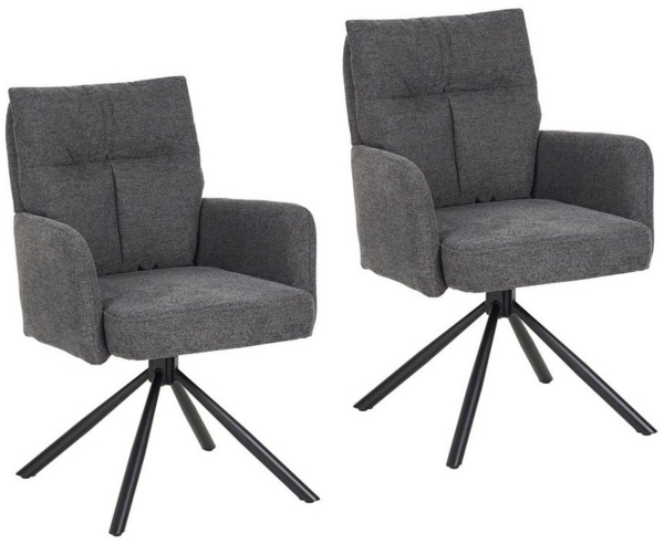 HTI-Living Drehstuhl Drehstuhl Kyra Anthrazit (Set, 2 St), Esszimmerstuhl Schreibtischstuhl Auto-Return