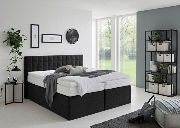Westfalia Schlafkomfort Boxspringbett Dublin, wahlweise mit Topper in verschiedenen Härtegraden erhältlich, mit schöner Kopfteilversteppung