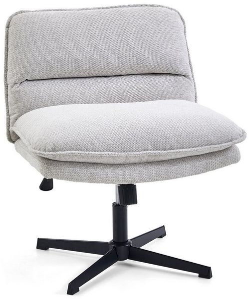 hjh LIVING Bürostuhl ohne Armlehnen, breiter Schneidersitz Stuhl mit gepolsterter Sitzfläche, ergonomischer Criss Cross Chair für Home Office, Wohnzimmer (Hellgrau)