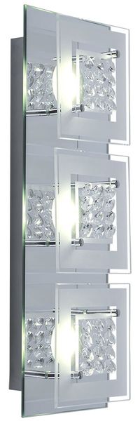 LED Kristall Deckenlampe, Glas, Chrom, Länge 40 cm